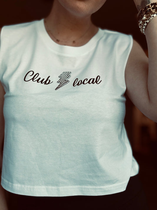 White Club Local Crop Top