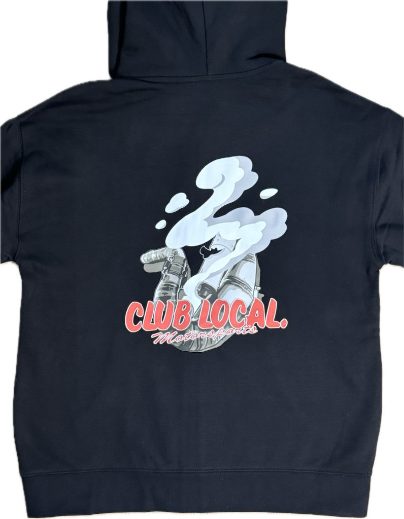 Black Zip Up 2 Stroke Hoodie