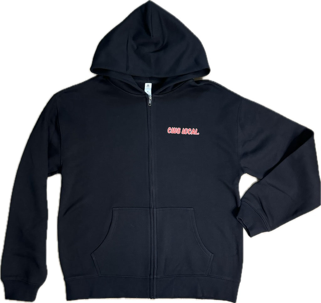 Black Zip Up 2 Stroke Hoodie